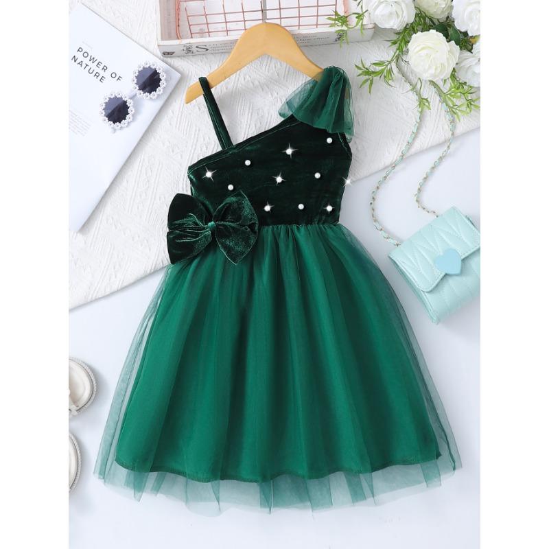 Chicas (Grande y Pequeño) Vestido Volantes Mangas Acampanadas Malla en las Axilas Cuello Redondo Verano Casual