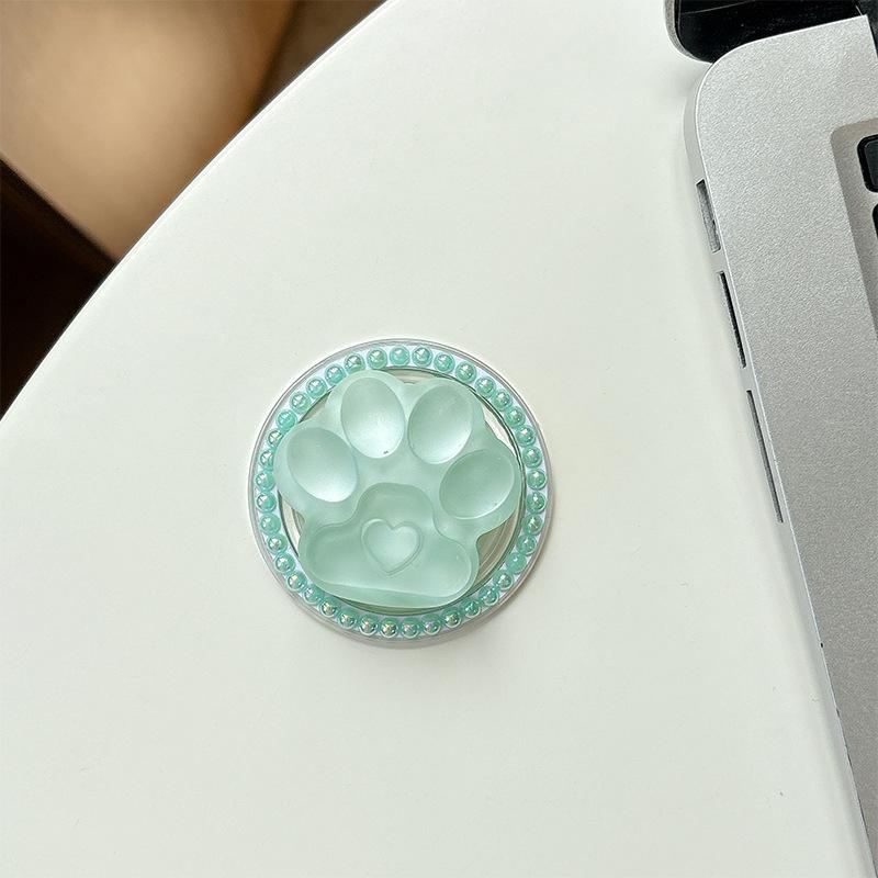 Perline Colorate Magnetico Supporto Airbag per Cellulare Zampa di Gatto Piccolo Fresco Semplice Anello Cuore di Ragazza