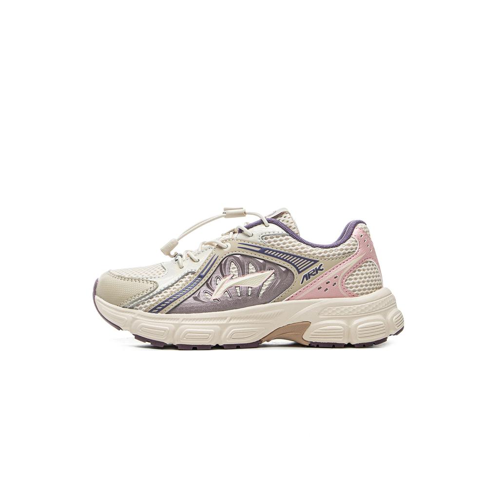 Li Ning Kids Sports Lifestyle Series Comfortable Versatile Wear-Resistant Non-Slip Low-Top Casual Shoes Kids Casual Shoes Gray Pink White YKNV046-4