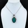 Emerald Lab-Created & Moonstone Gemstone Handmade Pure Copper Wire Wrap Jewelry Pendant For Women