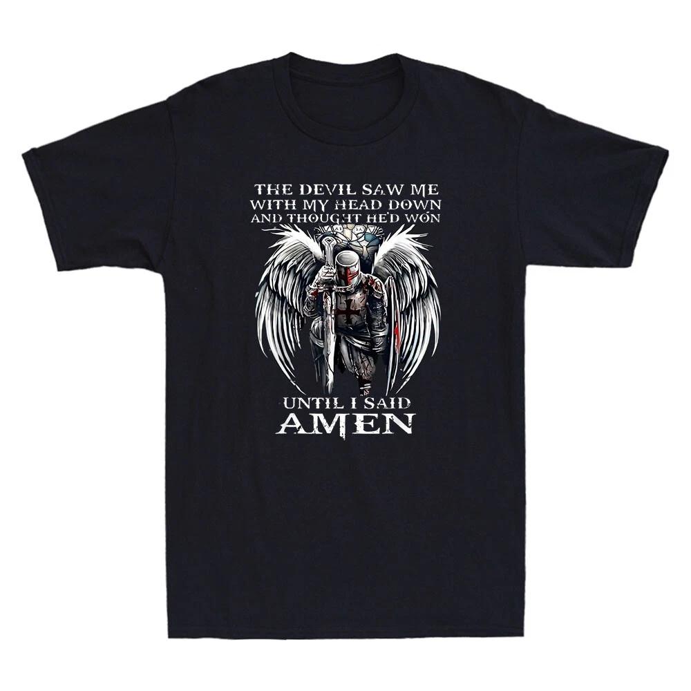 The Devil Saw Me With My Head Down And Until I Said Amen Vintage Men s T-Shirt XXL