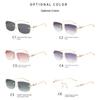 Frameless Square Metal High-end Glasses Fashion Trendy UV Resistant Outdoor Sunscreen  Sunshade Sunglasses