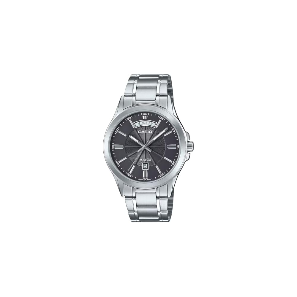 Casio MTP-1381D-8AV Analog Quartz Men s Watch Metal Band Silver Dark Gray Generic Watch