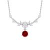 Women 925 Sterling Silver Wisteria Flower Natural Crystal Clavicle Necklace