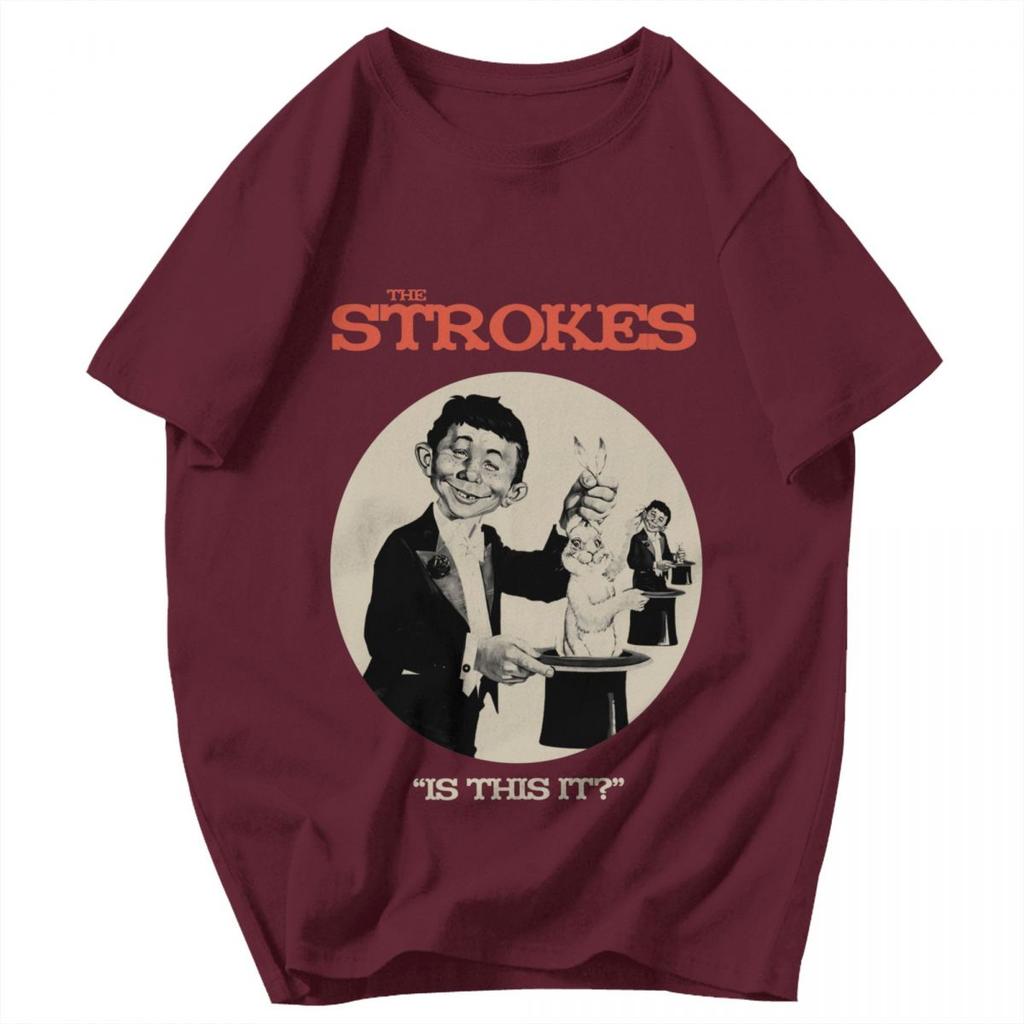 Men T Shirt Strokes 2025 Summer Y2K Graphic Quality Unisex Tops T Shirts