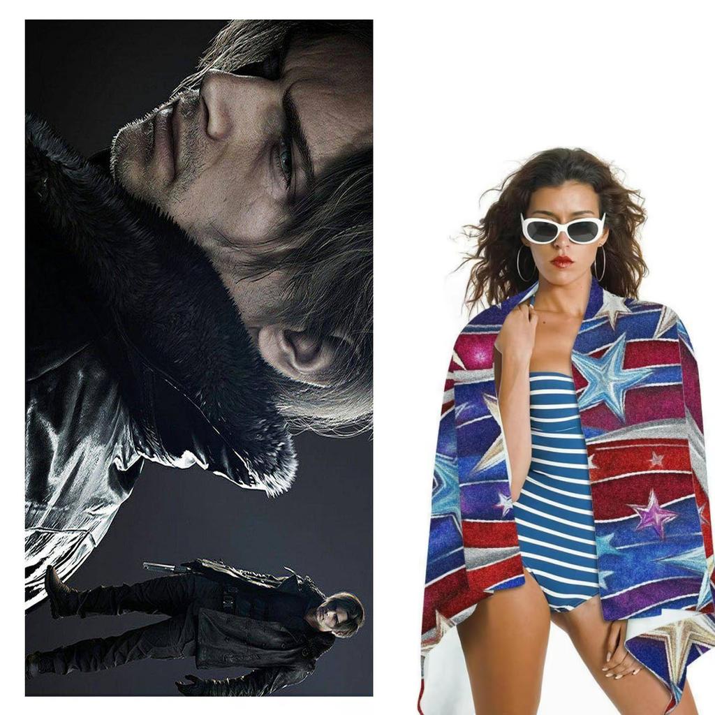 1PC R-Resident Evil Leon Kennedy Beach Towel Microfiber Quick Dry Soft Skin Friendly Gym Sports Towel Trendy Beach Accessories