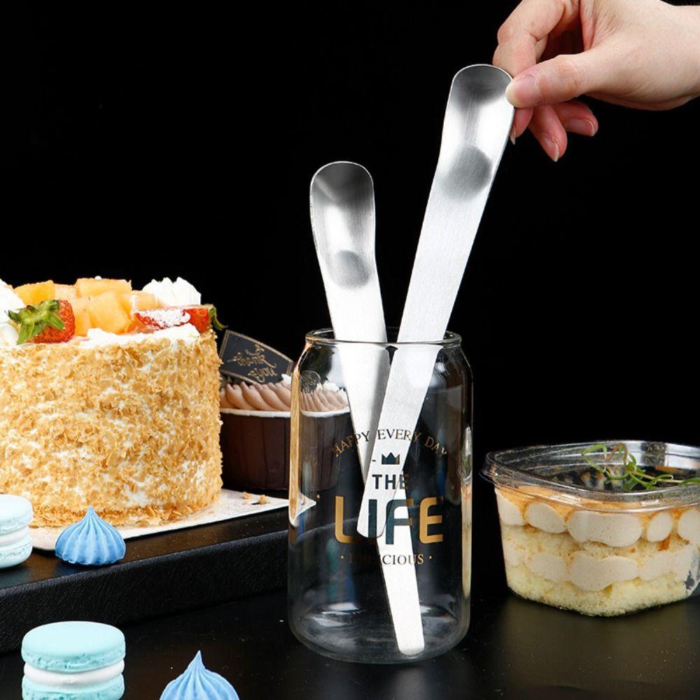 Tea Espresso Long Handle Flat Head Ice Cream Stirrer Ice Cream Spoons Stirring Tool Teaspoon