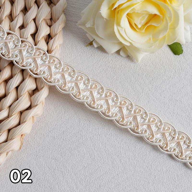 12M*1.7Cm/lot Curtain Lace Trim Ribbon Centipede Braided Lace Sofa Pillow Fringe Diy Craft Sewing Accessories Wedding Decoration