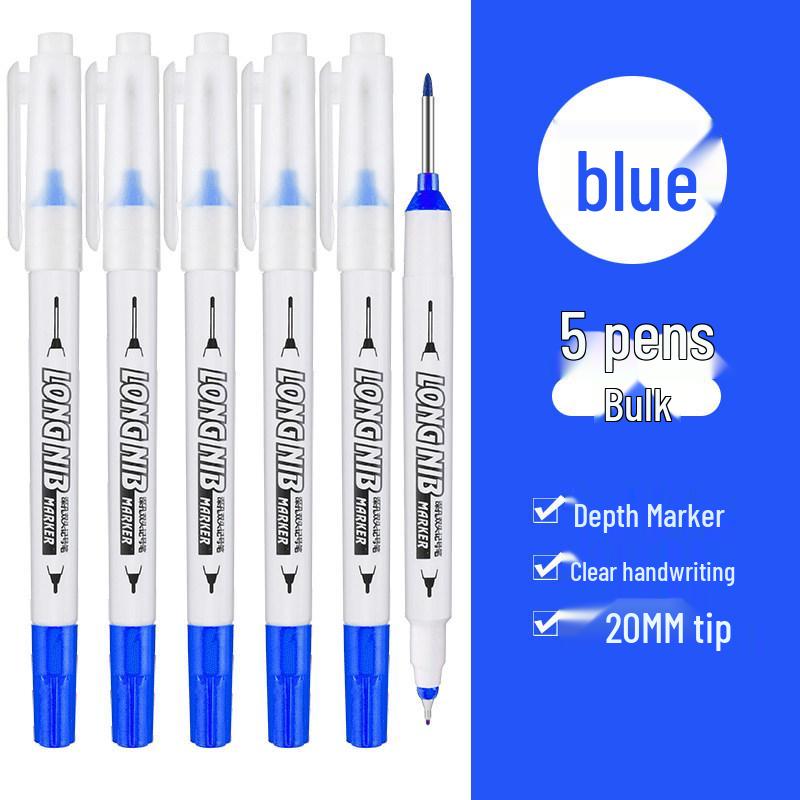 Long Tip Oil-Based Quick-Drying Marker Pen for Woodworking and Construction Deep Hole Marking