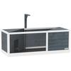 PawHut Tortoise Enclosure with Opening Roof, Lamp Holder, Tray and Panoramic Window, 120 X 50 X 40 Cm, Grey