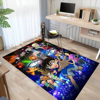 Detective Conan Mystery Night Carpet For Playroom Bedroom Living Room Sofa Home Decorkids Game Area Rug Nonslip Floor Mat