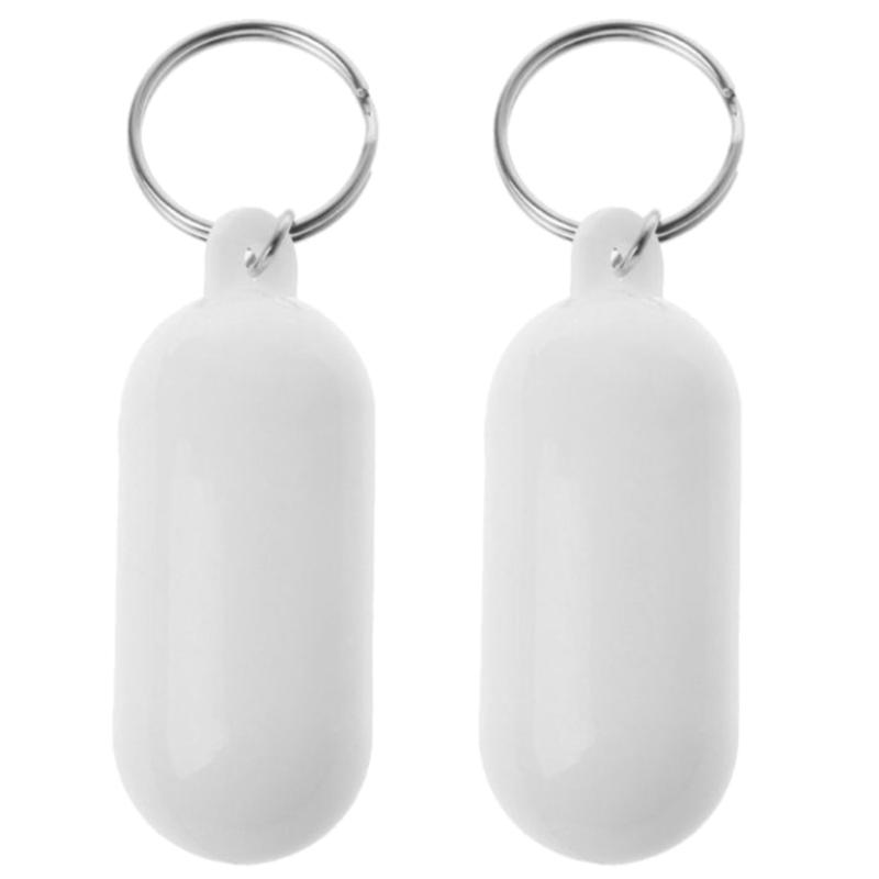 

2 Pieces Floating Keychain Pills-Shape Float Key Rings for Boat Sailings Kayak Surfing Water Sports Floating Key Chain белый