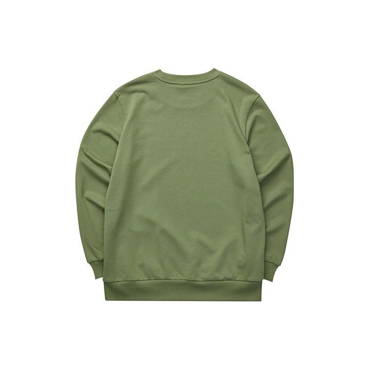 Skechers Letter Print Casual Crew Neck Pullover Long Sleeve American Sweatshirt Unisex sweatshirt Chrome-Green L323U075-01MX