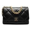 19Bag Bright Lambskin Flap Bag Crossbody Bag Extra Large Women's Black AS1162-B04852-94305