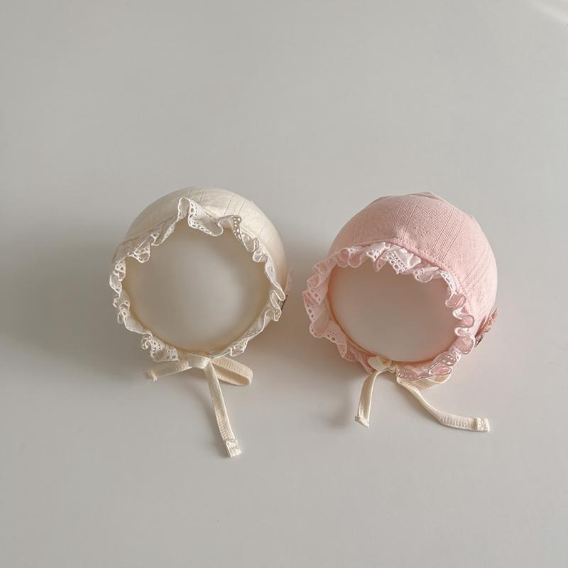 Baby Spetsmössa i Vintagestil med Blom-/Kaninmönster Stilfull Babyhatt med Justerbart Band Lämplig för Pojkar & Flickor