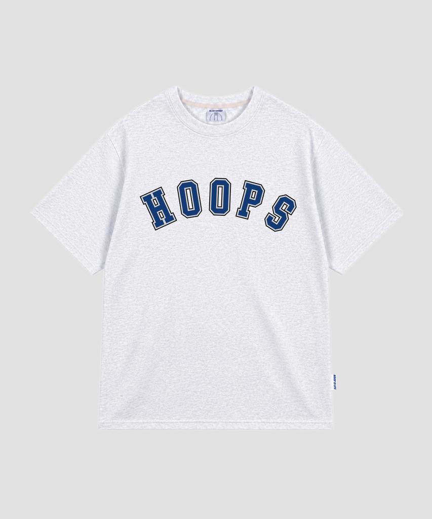 ALL DAY HOOPS Varsity Logo Oversized Short Sleeve T-Shirt Melange White