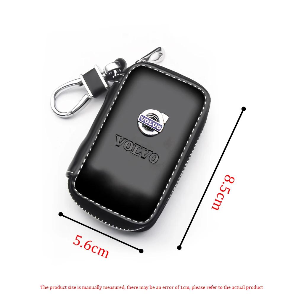 Leather Car Key Case Pouch Multifunctional Keychain Bag Organizer Key Holder For Volvo XC70 V60 XC60 XC90 V50 S60 V90 V40 S40 KD8