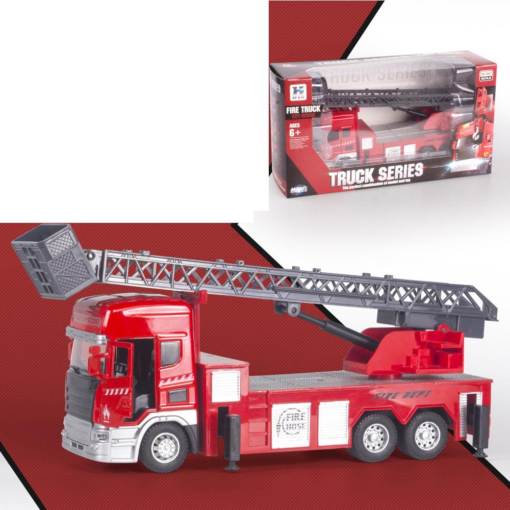 

1/50 Масштаб пожарной машины, игрушечный автомобиль, красная модель пожарной машины с литыми шинами Size:22*7*12cm,Cloud красный