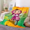 3D cartoon cute M-Masha and Bear blanket flannel home sofa bed bedroom warm portable children's gift picnic sleep soft blanket