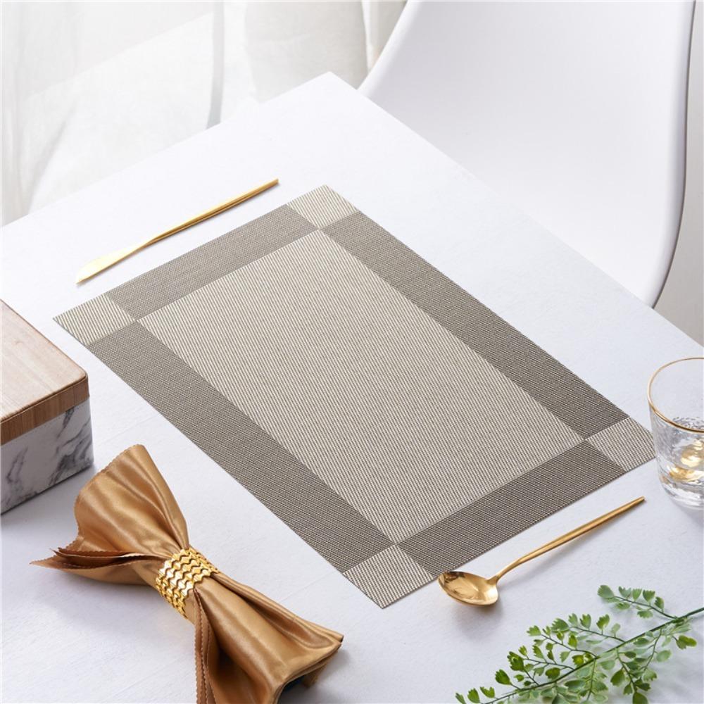 6pcs Heat-resistant Dining Table Mat Waterproof Bowl Pad Washable Party Placemat  Banquet