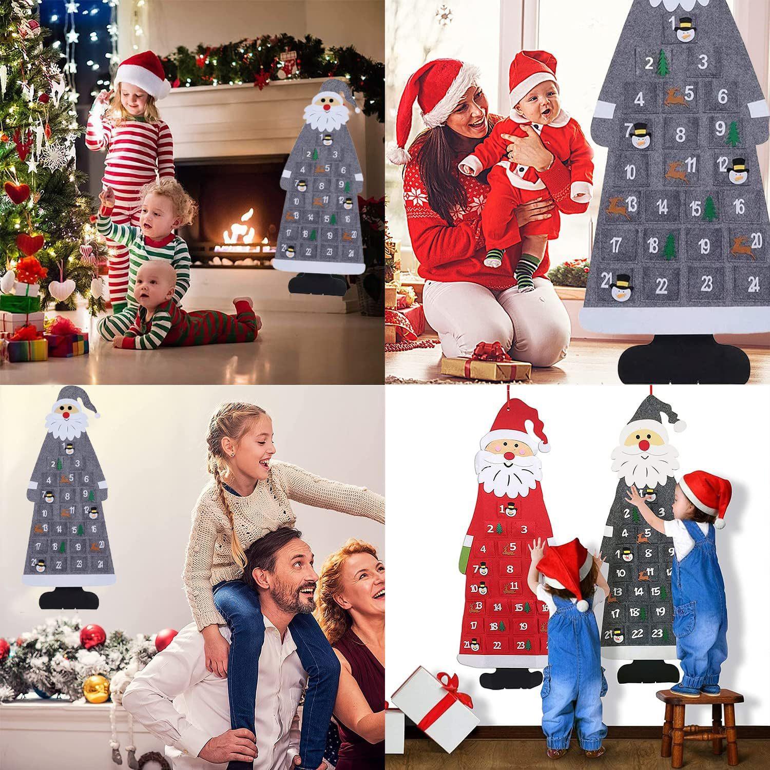 Рождественский адвент-календарь из фетра с 24 карманами — фото 9