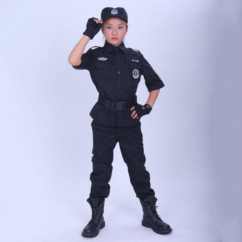 Kids' Police and SWAT Uniform Set: Boys' Police, Girls' SWAT, Camouflage Soldier Set.