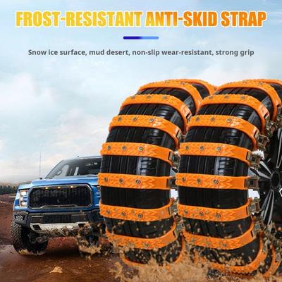 8Pcs Anti-Slip Tire Snow Chains Universal Car Snow Chains for SUVs Trucks Pickups Emergency Adjustable Tire Chain for Rain Snow Sand Mud