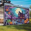 2D flat 1pc banner - Happy Halloween Background Banner for Party Flag Live Streaming Decorationzyc