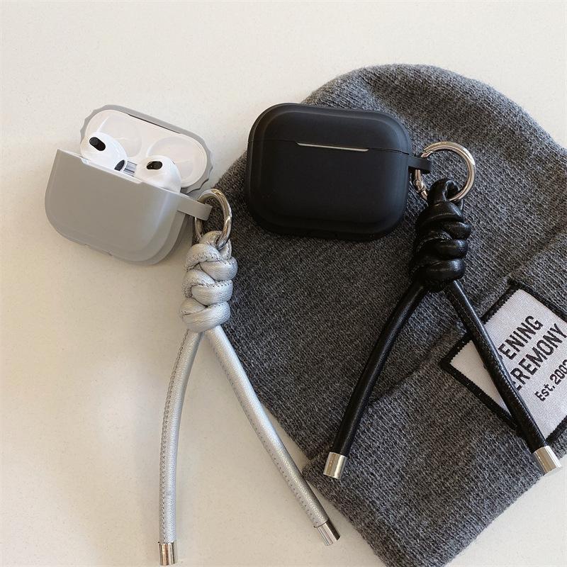 Ins Simple Leather Hand Rope for AirPods 1 Generation Protective Cover Second Generation 1 Generation Pro1 Apple Bluetooth Headset Case