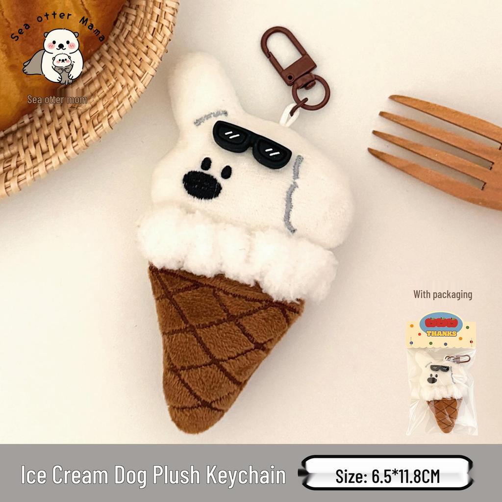 Tengyi Pluszowy Wisiorek Zwierzątko Lody - Uroczy Breloczek do Plecaka Dziewczęcy