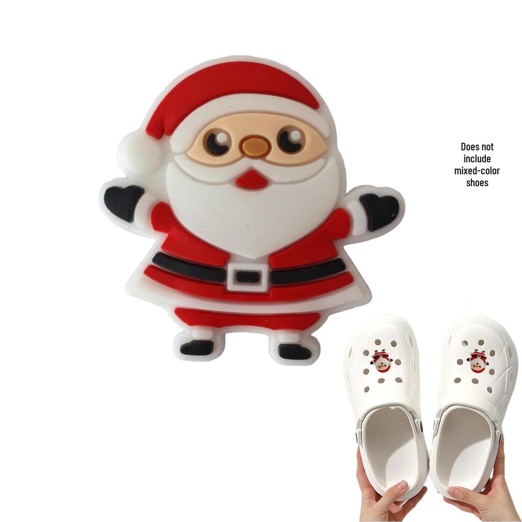 Detachable Christmas Shoe Buckle: PVC Flower Decoration for Hole Shoes
