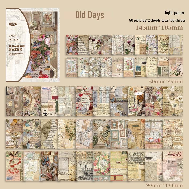 

Ретро Европейская Коллажная Бумага: Серия материалов для DIY-декорации из разных стран - 4 стиля