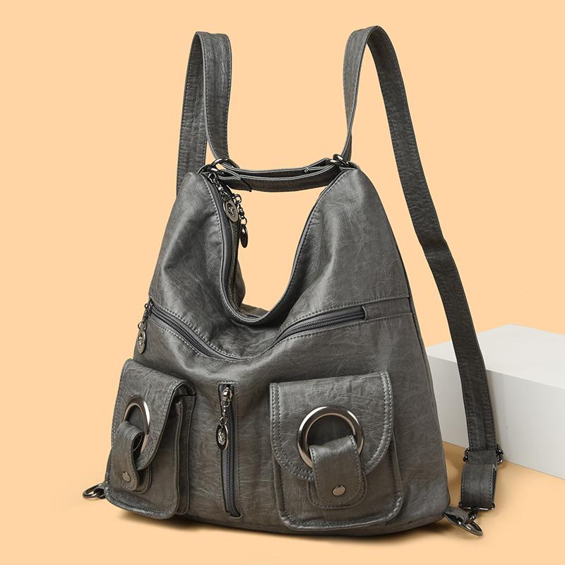 Damen-Umhängetasche aus weichem Leder, große Kapazität, Damentasche mittleren Alters