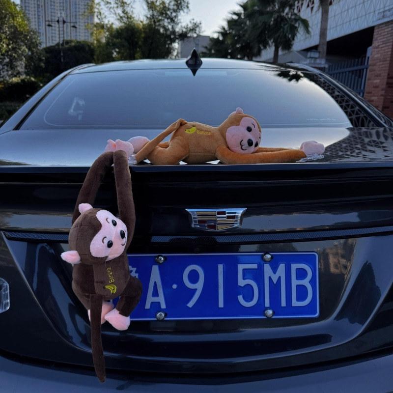 Cute Monkey Hanging Plush Car Decoration Ornament Cartoon Vehicle Accessory