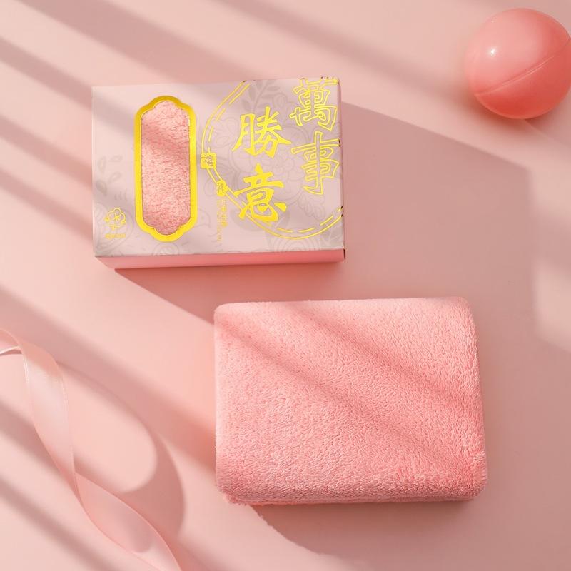 Handtuch mit Hand Geschenkbox Hochzeitsbär Handtuch Geschenk Korallen-Samt Handtuch Geschenk