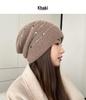 Women's Rabbit Fur Slouchy Hat with Ear Protection - Knitted Jumper Yarn, Plus Velvet, Autumn/Winter Style for Outdoor Warmth