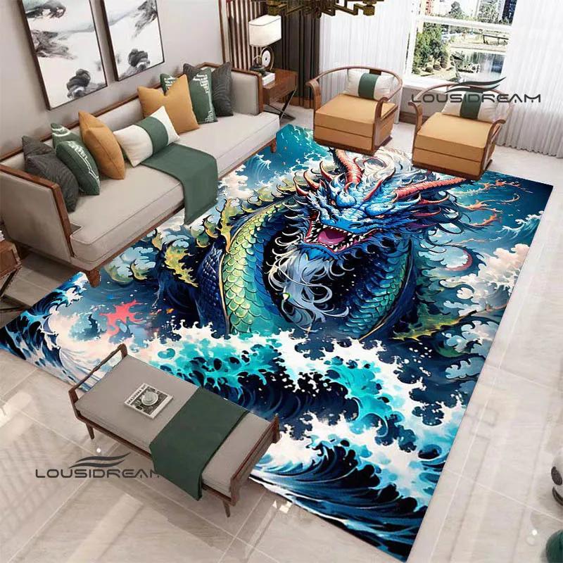 3D Retro dragon printed carpet kitchen mats Non -slip carpet outdoor carpets area rug bedroom decor birthday gift