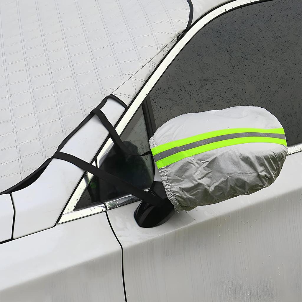 LoyaForba Car Magnetic Windshield Snow Cover, 4 Layers WAaterproof Windproof Protection,Snow,Ice,Sun,Frost Defense, Universal For SUV, Truck, Sedan,