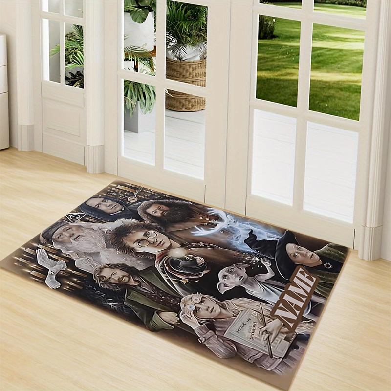 Custom Name Harry Potter Magic Train Carpet Rug Customizable Soft Washable Anti-Slip Home Living Room Sofa Mats Personalized Rug. 090974