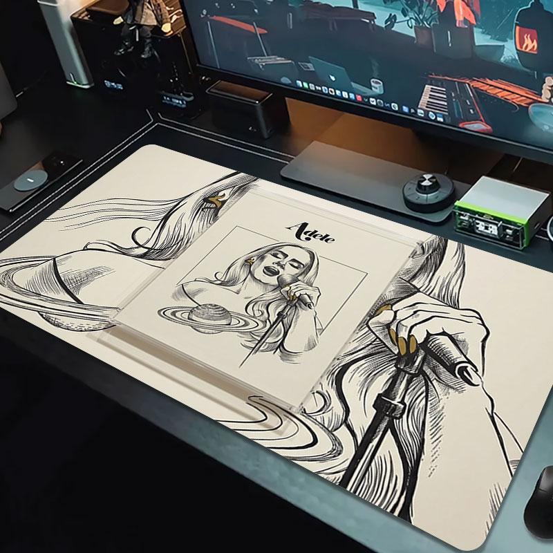 Adele Large Size Mouse Pad Large Gaming Table Cushion Non-slip Laptop Tablet Big Mousepad XXL Mat Mini PC Playmat With Lock edge