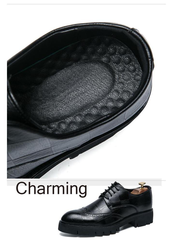 Men's Spring & Autumn Brogue Casual Shoes - British Platform with Thick Soles