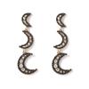 New Exaggerated Personality Shiny Inlay Zircon Hollow Out Moon Splicing Long Dangle Earrings for Women Retro Temperament Jewelry