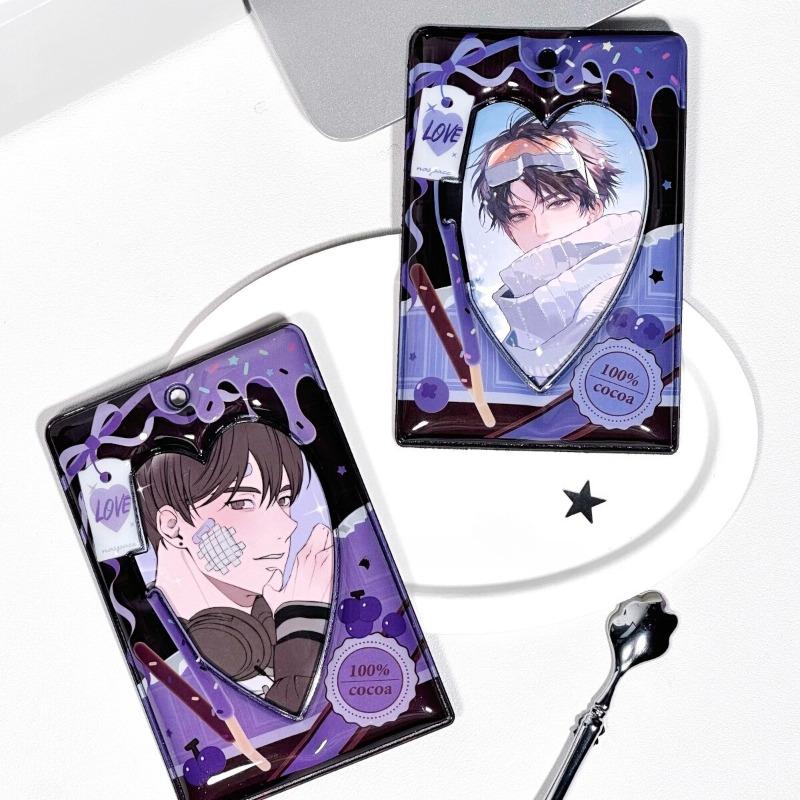 Älska Choklad PVC-Korthållare med Kedja 3 Tum Kpop Fotokortsfickor Kreativ Fotoram Skyddsfodral Kawaii Gåvor 2025