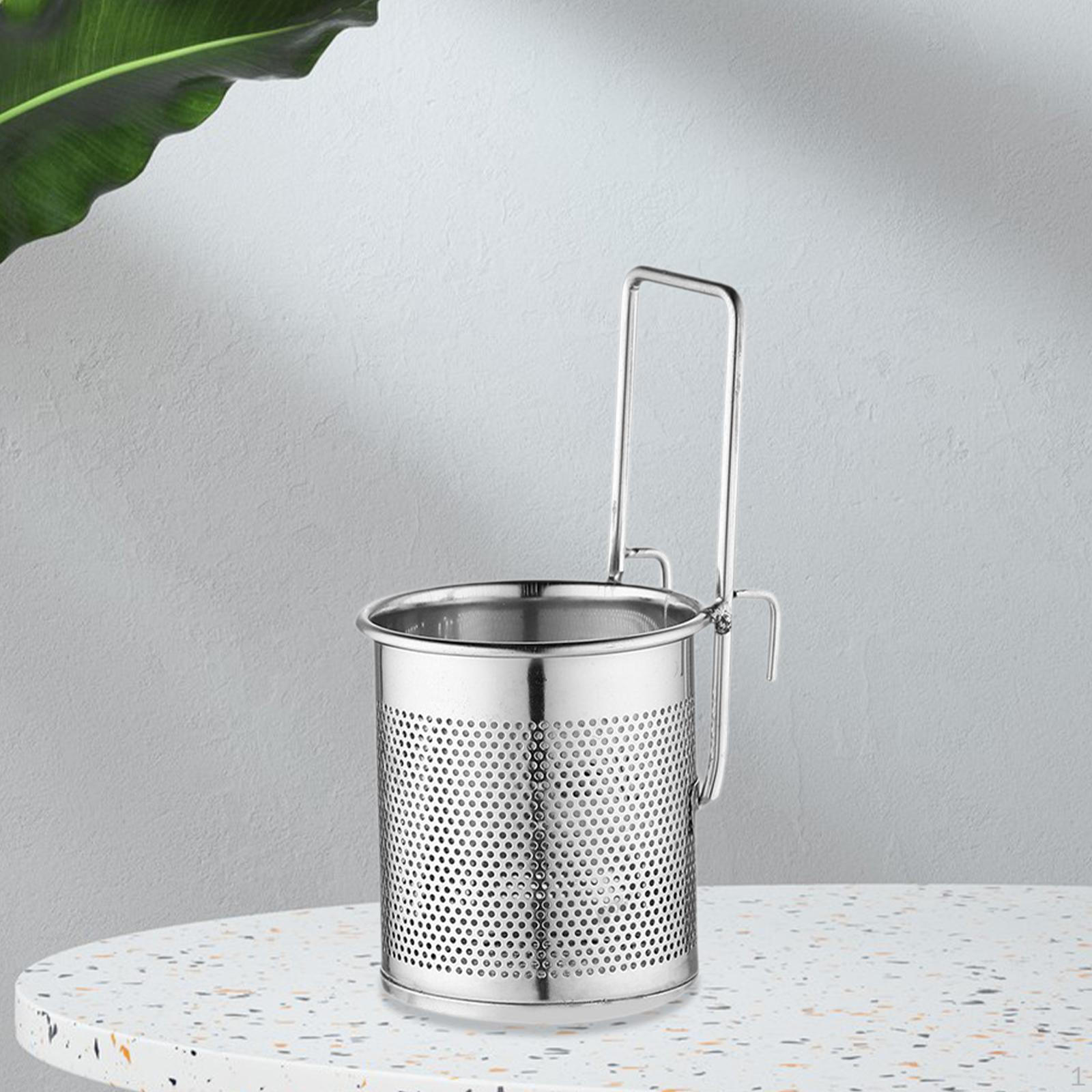 

Фритюрниця Кошик Кухонний Друшляк з Ручкою Паста Друшляк для Готелю Їдальні 8x9cm Silver