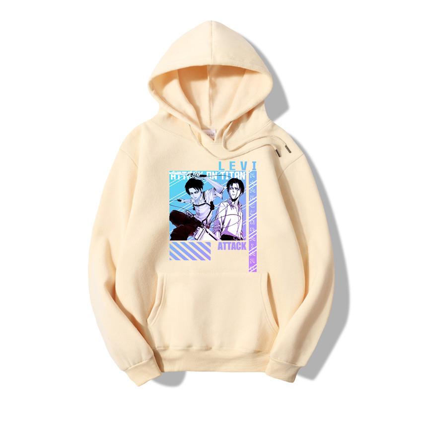 Horké Anime Attack On Titan Levi Ackerman Grafický Potisk Mikina s Kapucí Pánská Dámská Manga Mikiny Oversized Mikina Harajuku Streetwear