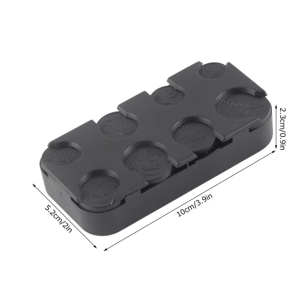 Organizzatore Contanti Ferro Inossidabile Dispenser Monete Euro ABS Nero Portamonete Scatola Universale Portatile per Monete Collezionisti di Monete