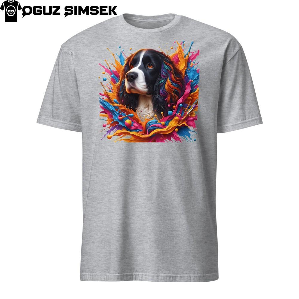 

Красочная футболка с коротким рукавом с собакой породы английский спрингер-спаниель | Яркий дизайн! тройник 3XL