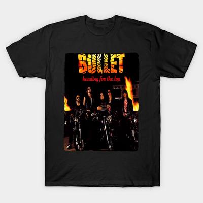 Men Black Print T-shirt Bullet No-Cut Transfer Paper Print Cotton Tshirt
