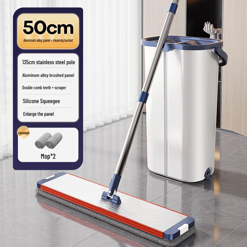 

Швабра Yooca 2024 с плоской насадкой без рук - Легкая швабра для пола, очищающая одним движением.