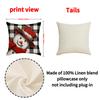 New Christmas Set Linen Pillow Plaid Snowman Print Cushion Indoor Holiday Decoration Sofa Cushion